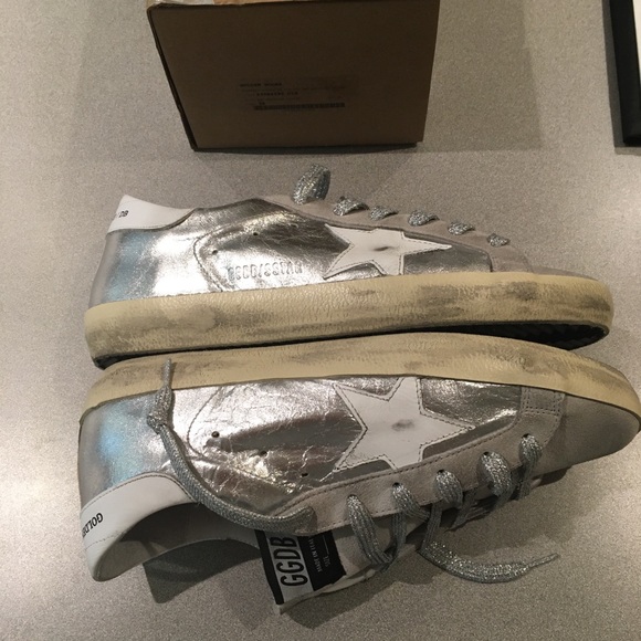 Golden Goose Superstar Wrinkled Silver Leather NIB - Picture 4 of 7
